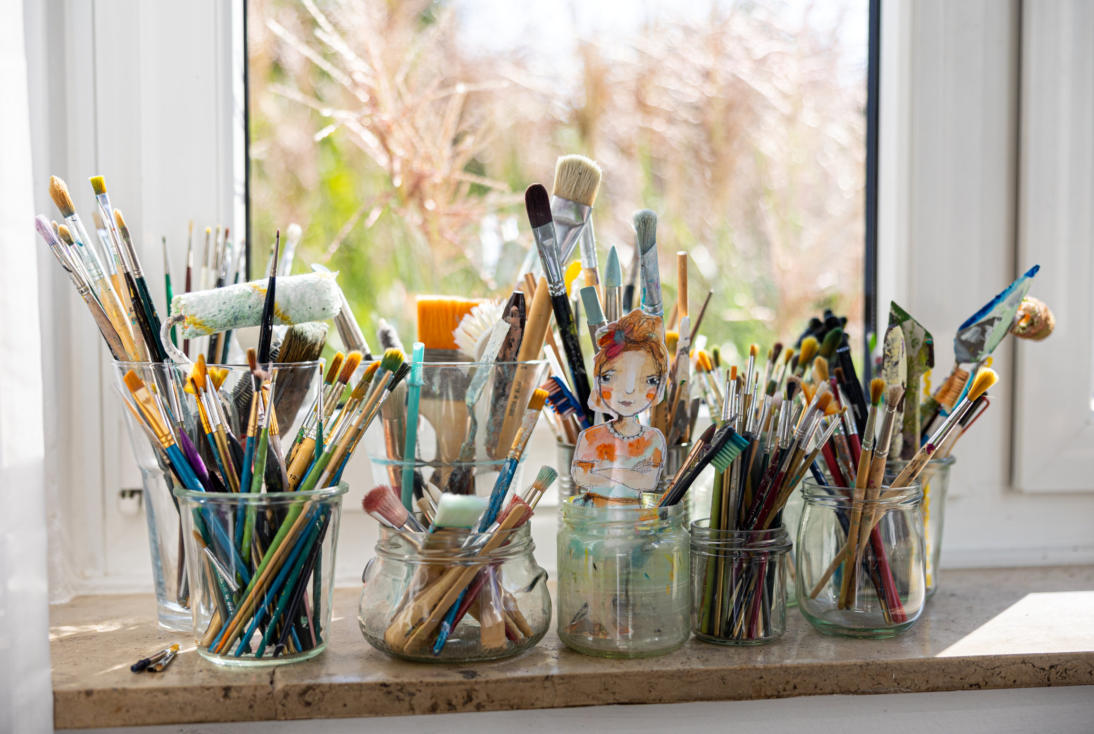 Pinsel im Atelier